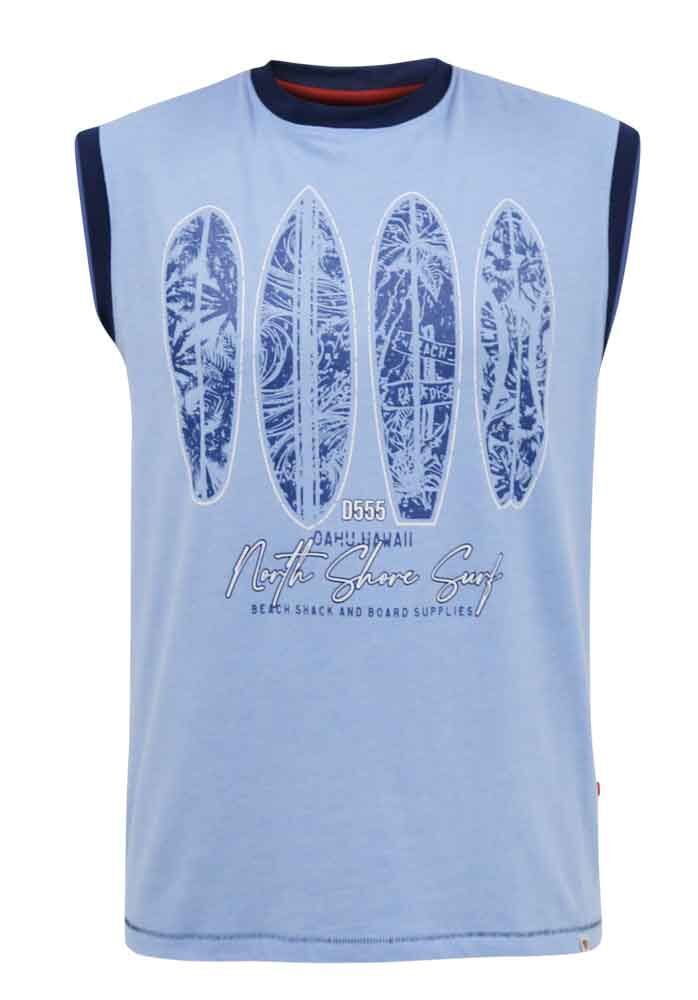 D555 Duke Big Mens Surfboard Printed Sleeveless T-Shirt Vest 2XL-10XL (601316)