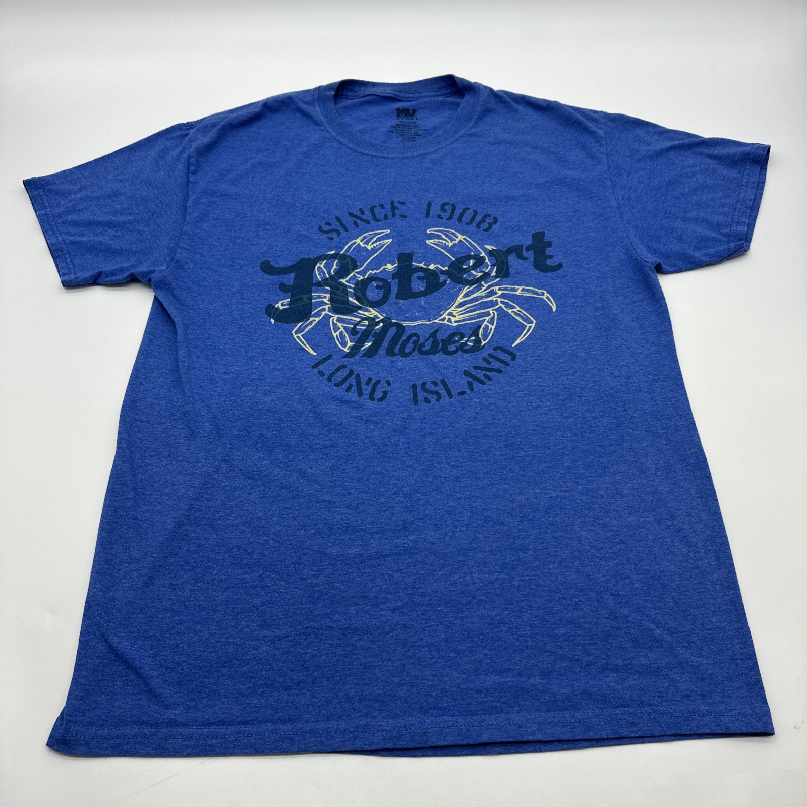 MV Sport T-Shirt Men M Blue Graphic Print Robert Moses ..#31035