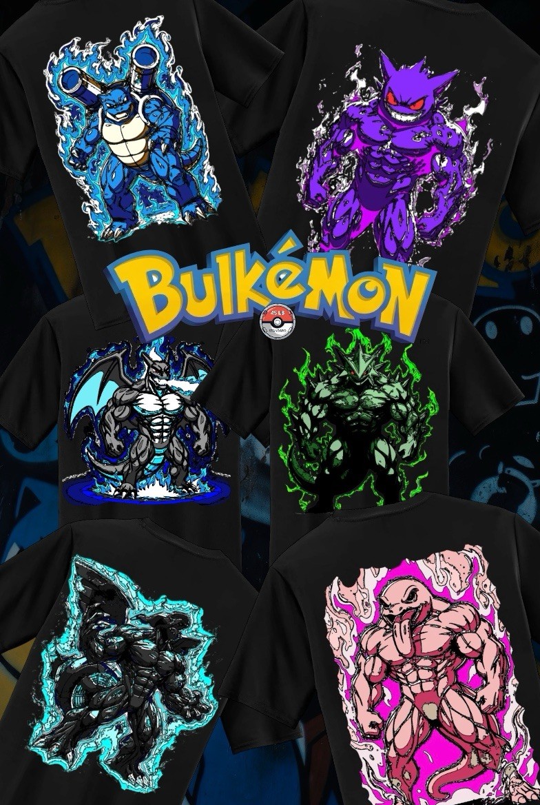 Custom Pokemon Gym Shirt Anime Graphic Tee Charizard Gengar Tyranitar & More