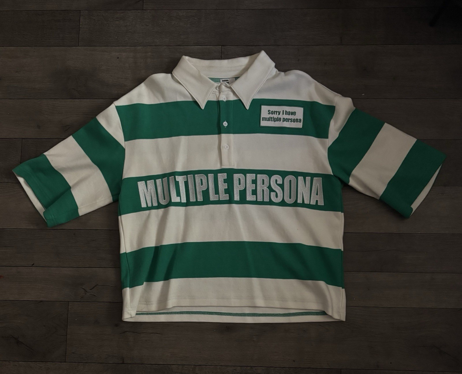 Men Multiple Persona T Shirt Size Medium Green And White