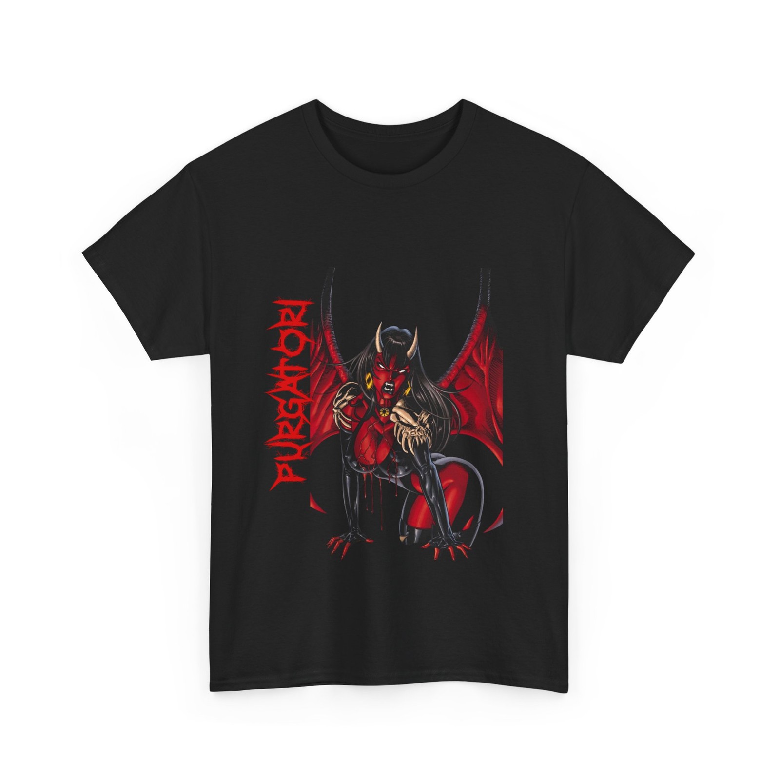 Purgatori Graphic Tee, Unisex Heavy Cotton Shirt, Gothic Apparel, Retro Comic