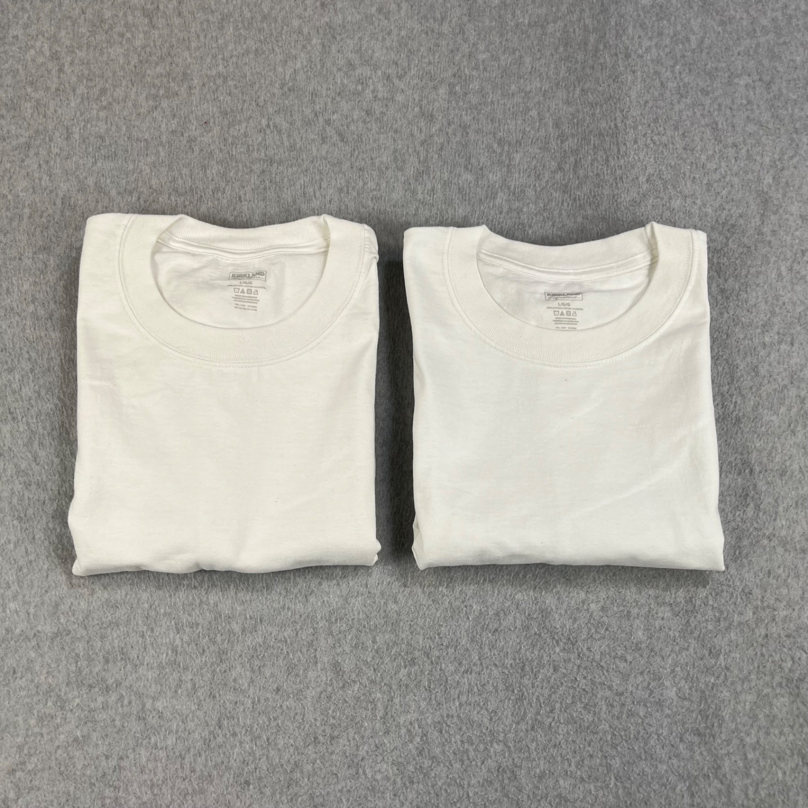 Kirkland Signature Heavyweight Cotton T Shirt Mens Large White Lot Of 2 Blank