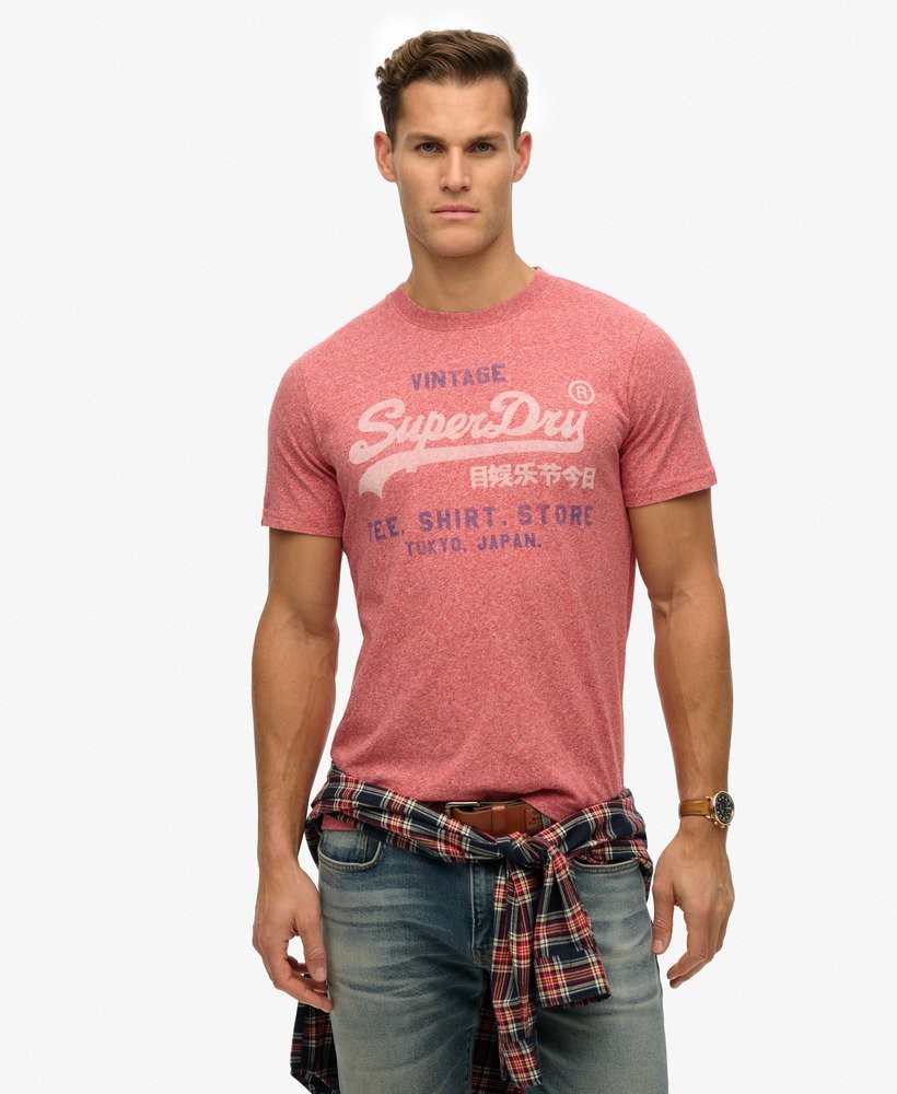 Superdry T-Shirt Short Sleeve Crew Neck Top VL Classic Relaxed Tee Blue Grey Red