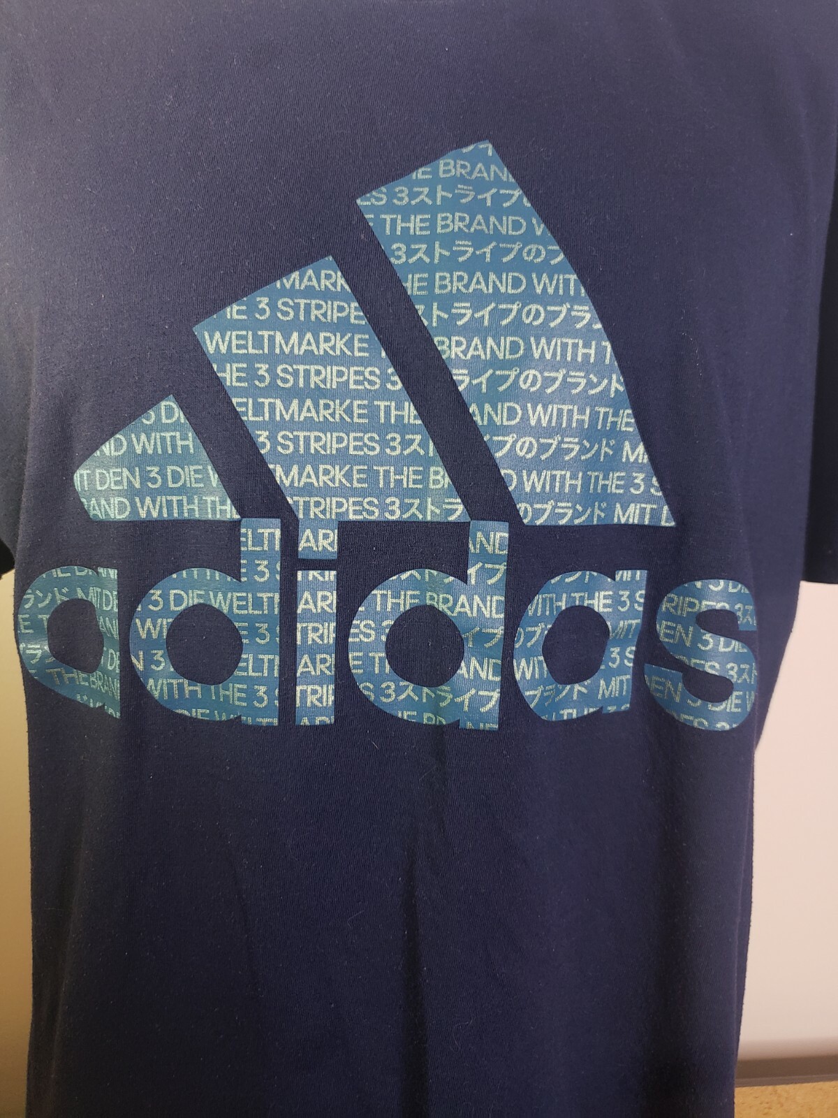 Adidas Go to Performance T-Shirt Men Size Large Blue Climalite Spell Out Graphic