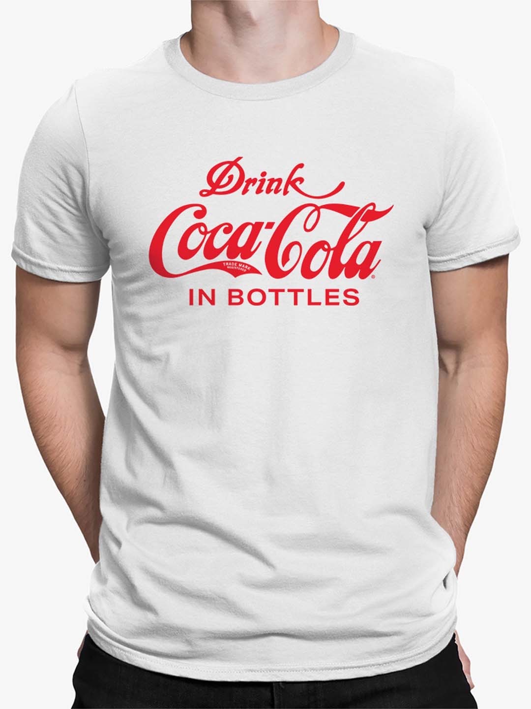 Coca-Cola Official Licensed Retro Bottle Logo Design Men’s T-shirt