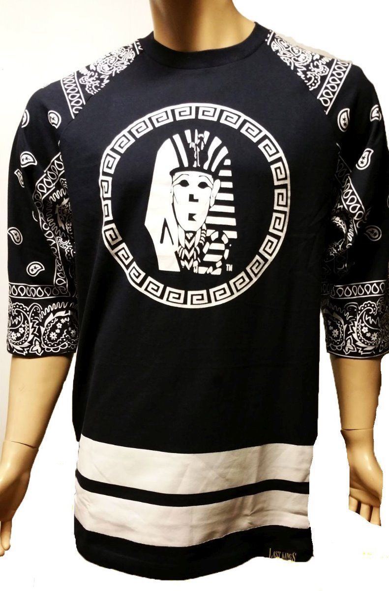 authentic Private Label Tyga Last Kings T-shirt Bandana Raglan Baseball Tee
