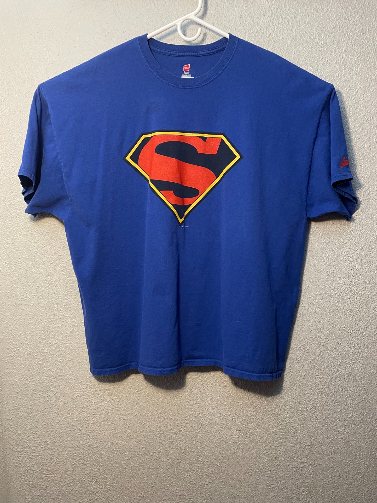 DC Comics Superman Golden Age Logo Blue Graphitti Designs T Shirt 3XL