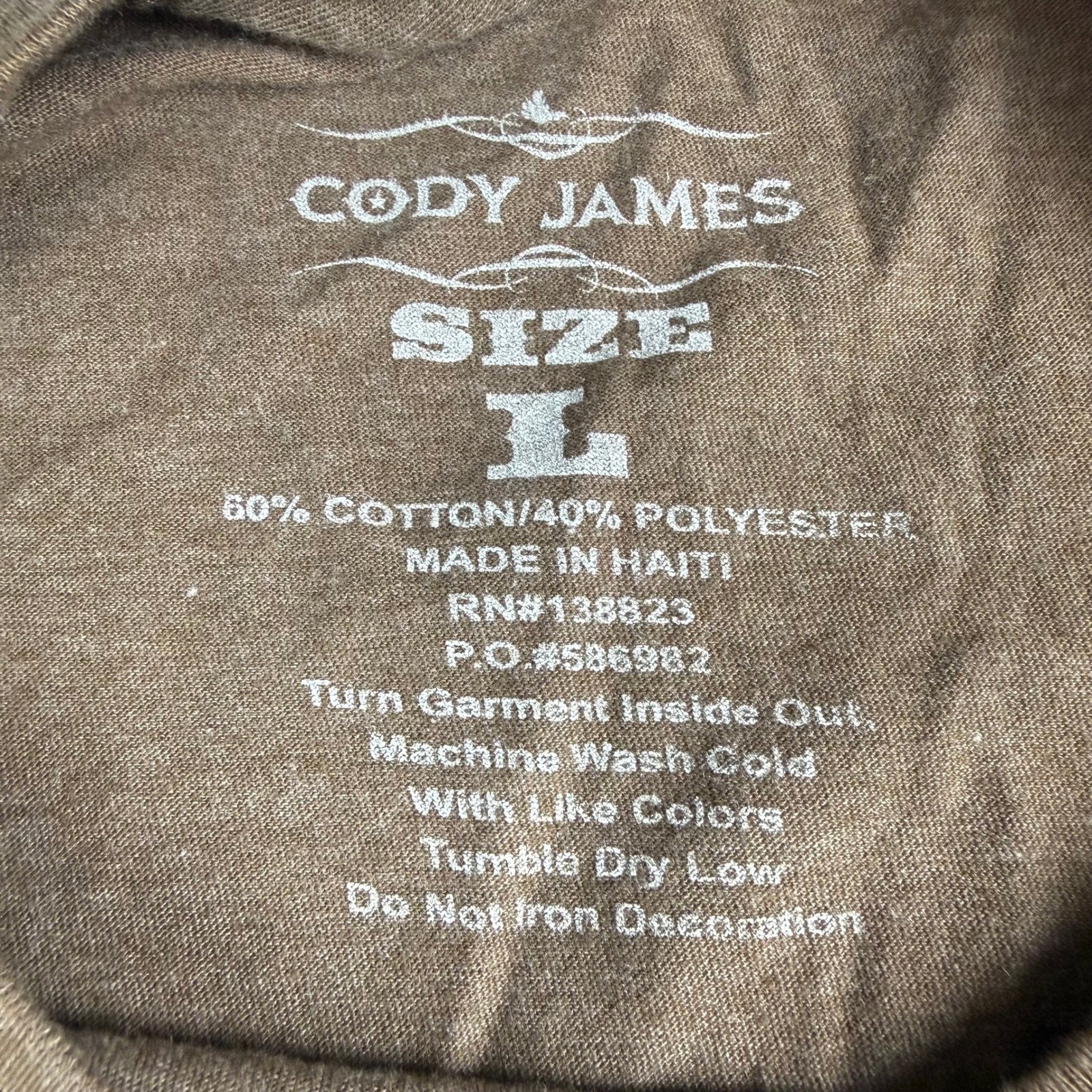 Cody James Graphic Tee Mens L Brown Skull Cowboy Hat Snake Barbed Wire