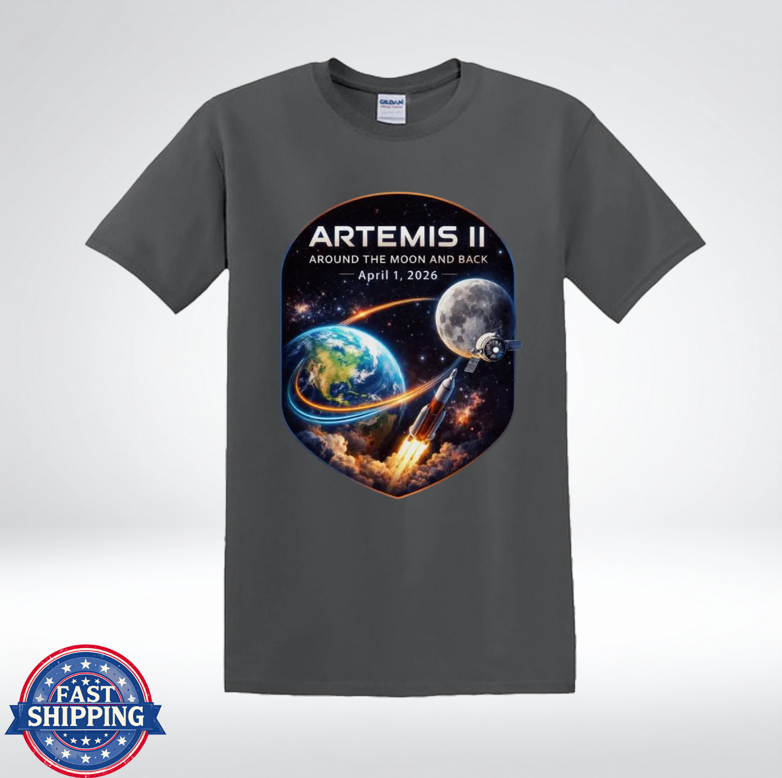 NASA Artemis II Around The Moon And Back 2026 Space Mission T-Shirt
