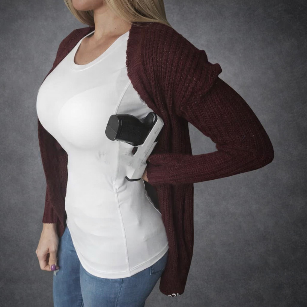 Men Tactical Concealed Carry Shirt Short Sleeve Hidden Holster Pockets