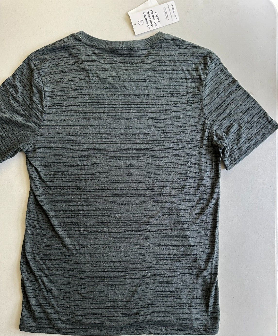 Threads 4 Thought Men’s Dirt Road Stripe V-Neck T-Shirt Teal-2XL