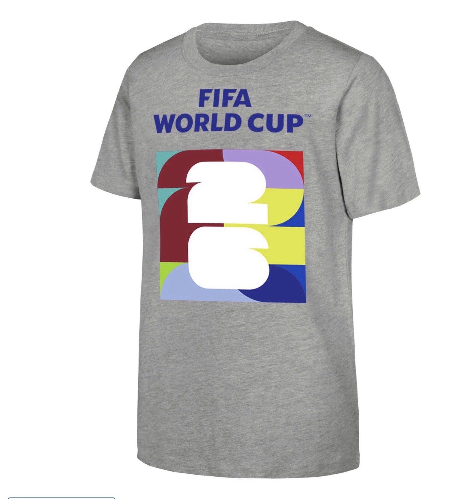 FIFA World Cup 2026 Official Licensed Large Gray Adult Unisex T-Shirt