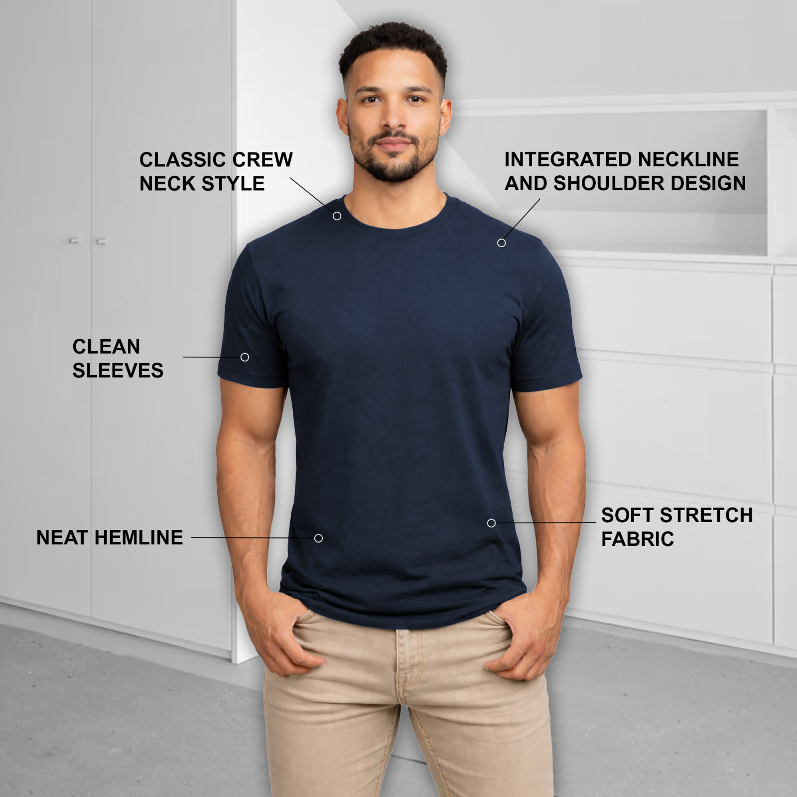 4-Pack Men’s Casual Crew Neck T-Shirt Tee (S-3XL) Free Shipping