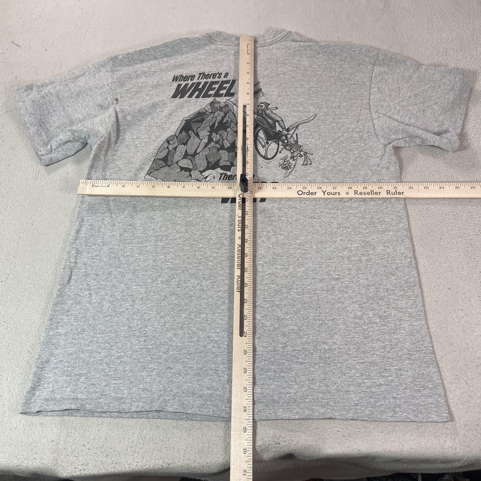 Vintage Wheelchair Shirt Mens XL Gray Single Stitch Graphic Way Motivational