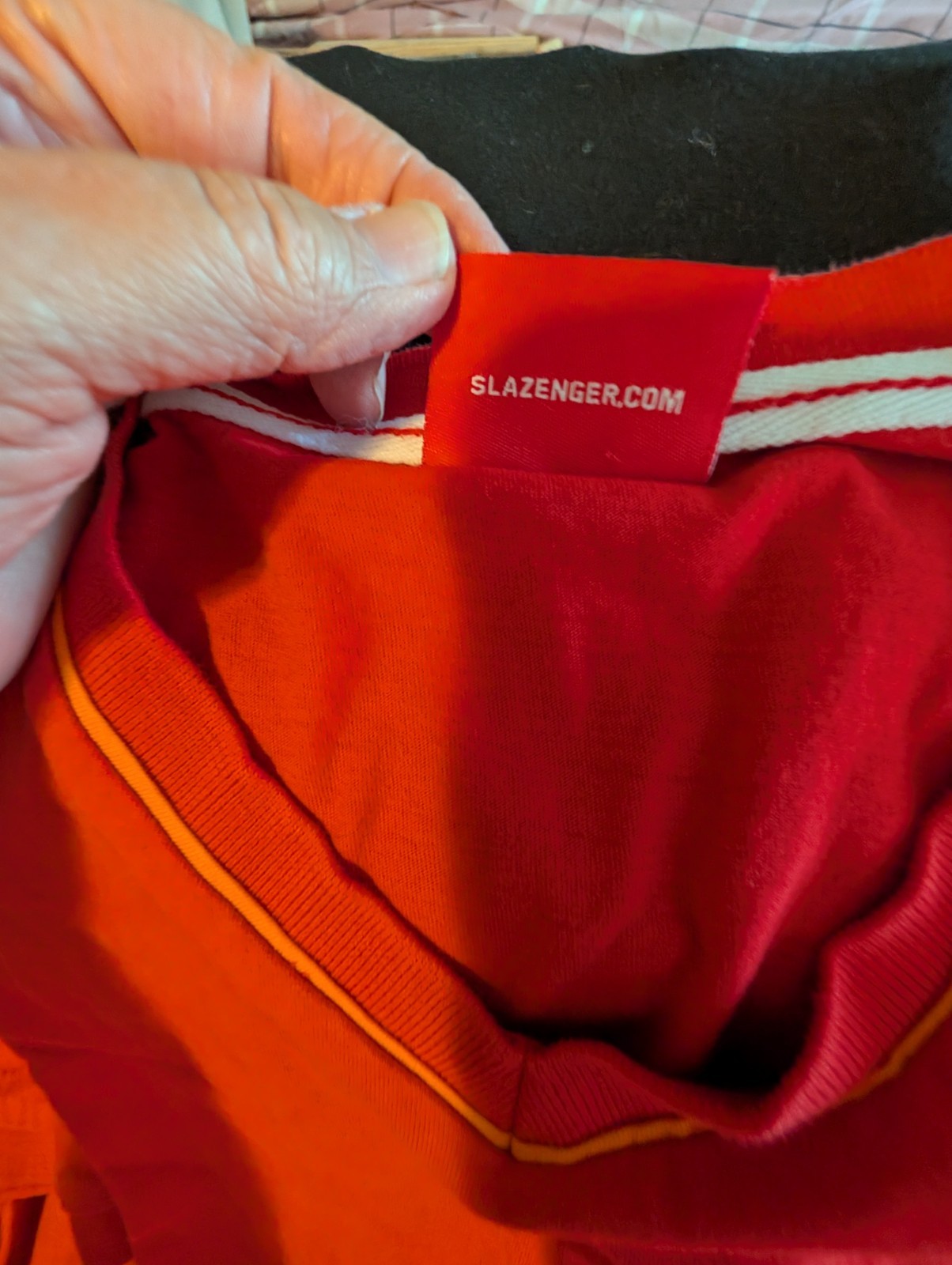 Slazenger T-Shirt Men’s Red Tee Size (M) Short Sleeves V Neck Cotton Medium