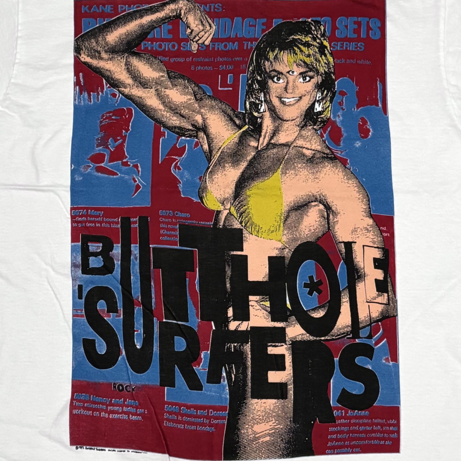 Vintage Butthole Surfers Don Rock Bodybuilder 3 Eyed Female XL T-Shirt REPRINT