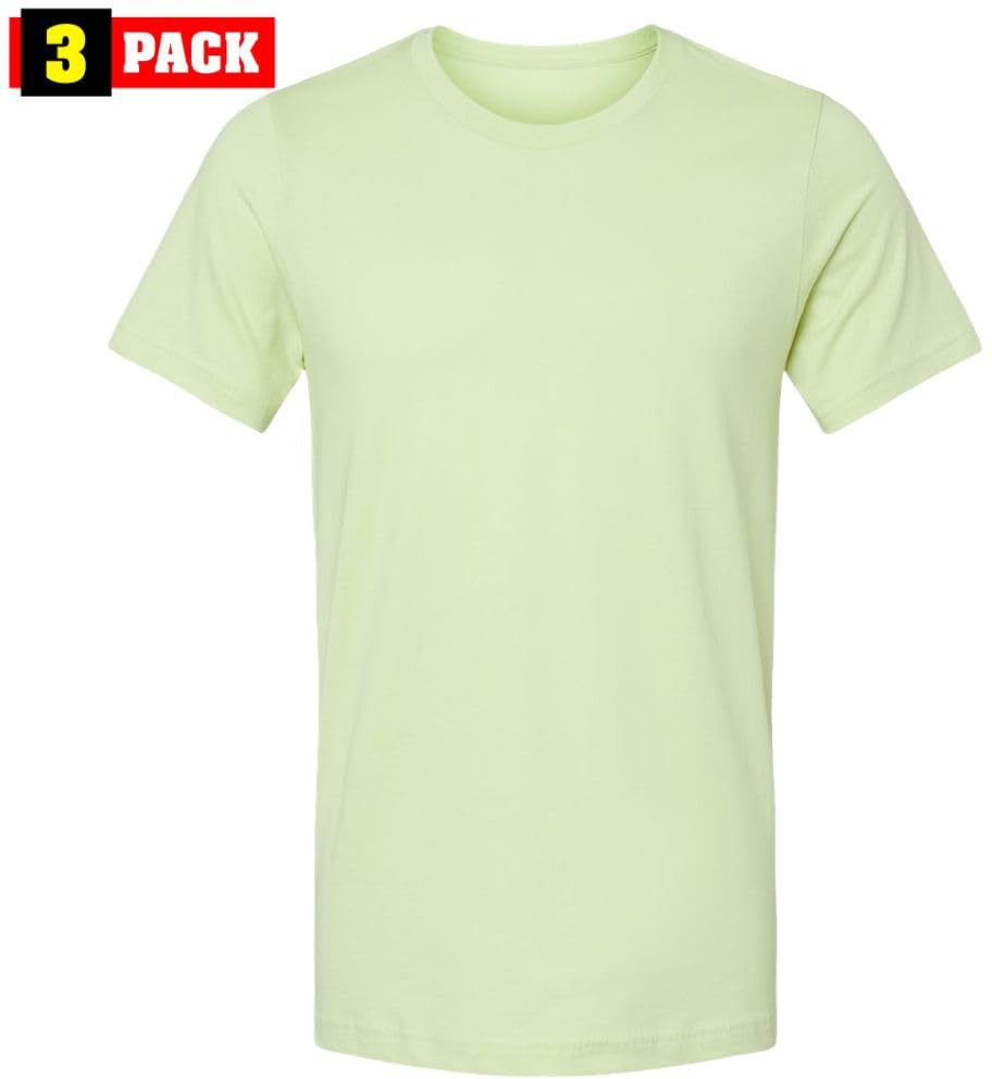 Solid Color Military Style T-Shirts 100% Cotton Ring Spun Short Sleeve Tee 3Pack