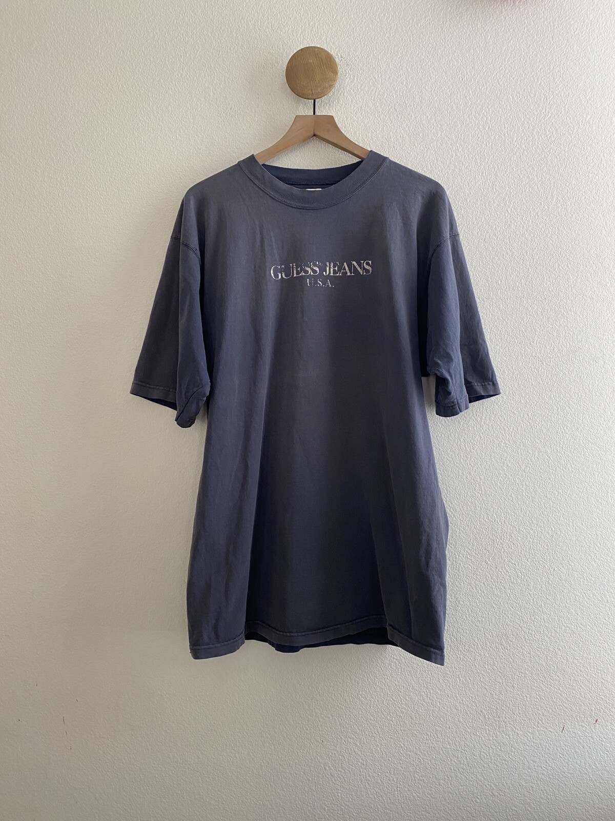 Vintage GUESS Jeans Overdyed Blue TShirt Men Size XL