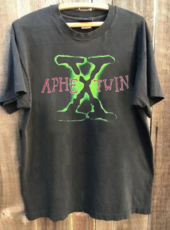 Aphex Twin The X-files Rare Design Retro style Charcoal T shirt NH25409