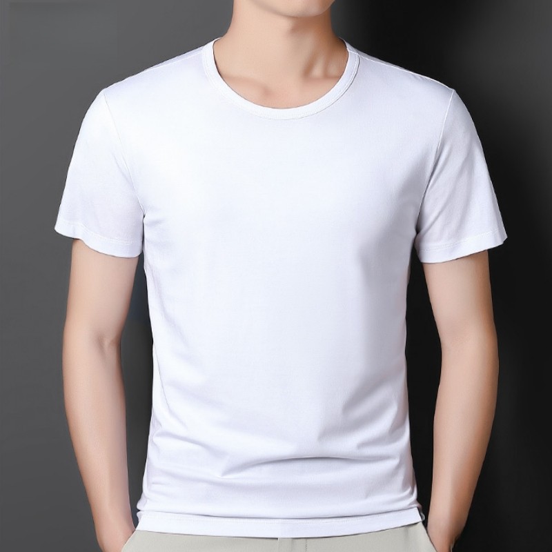 Universal Men’s Polyester Fiber Plain Crew Neck Tee Short Sleeves T-Shirt M-5XL