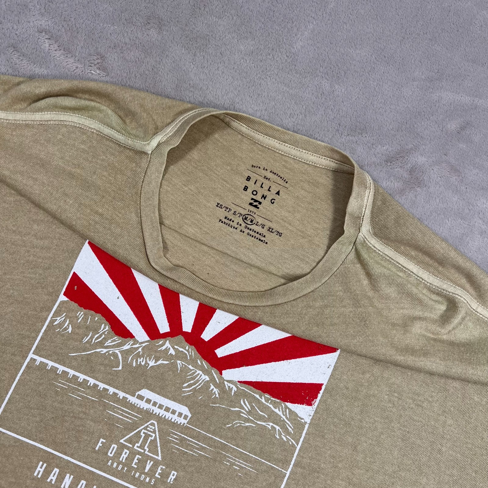 Billabong Shirt Mens Medium Green Japan Rising Sun Andy Irons Kauai Hawaii NEW