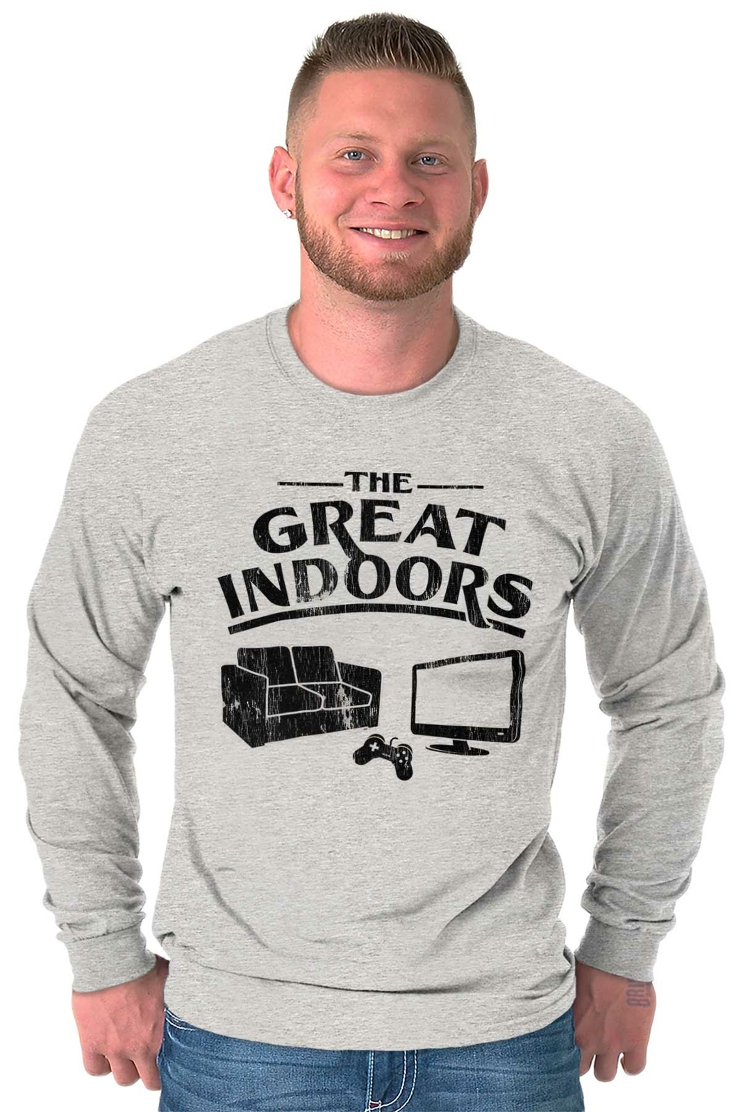Funny Video Game The Great Indoors Introvert Long Sleeve T Shirts Tees For Men
