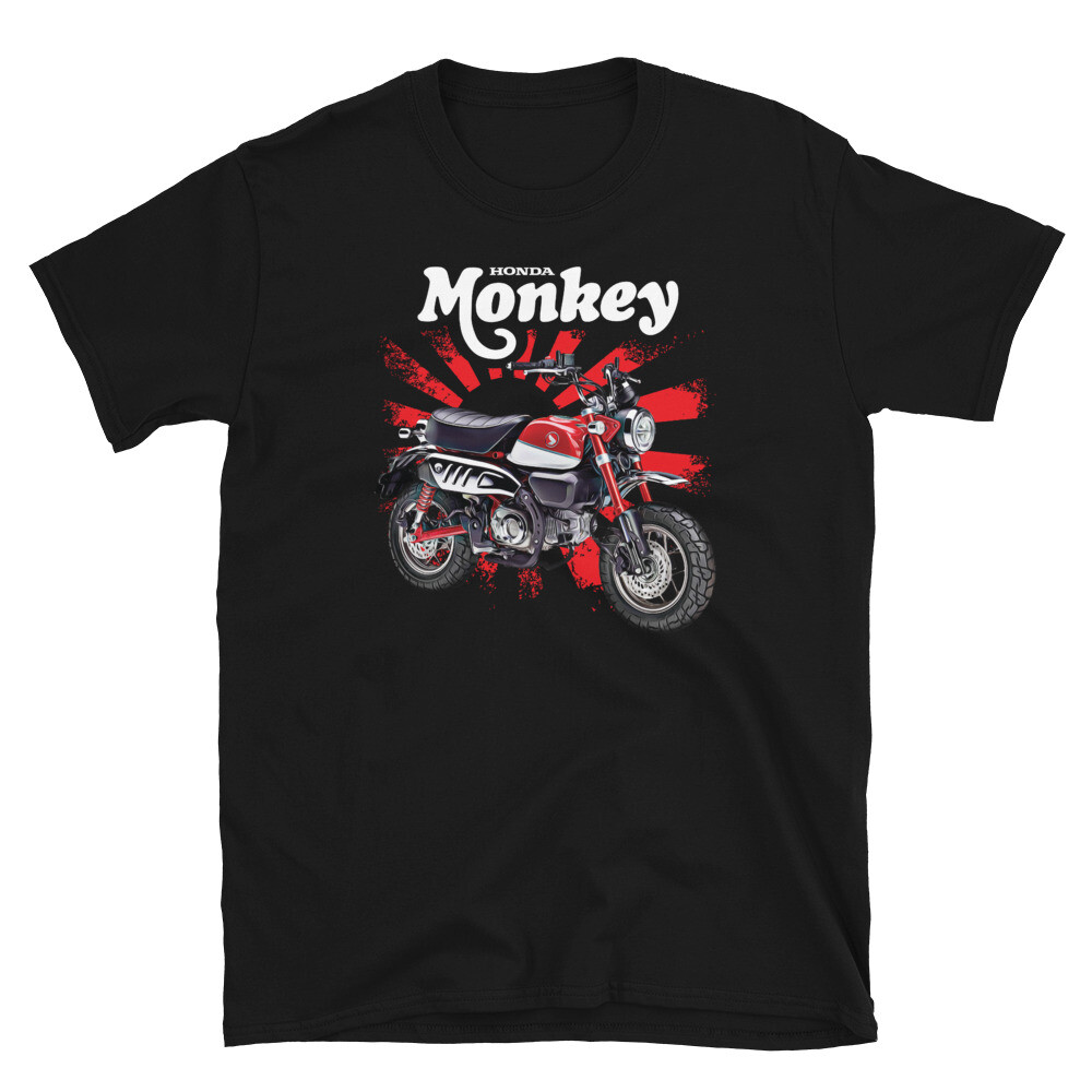 Monkey Bike (red) Rising Sun UNISEX Short Sleeve T-Shirt
