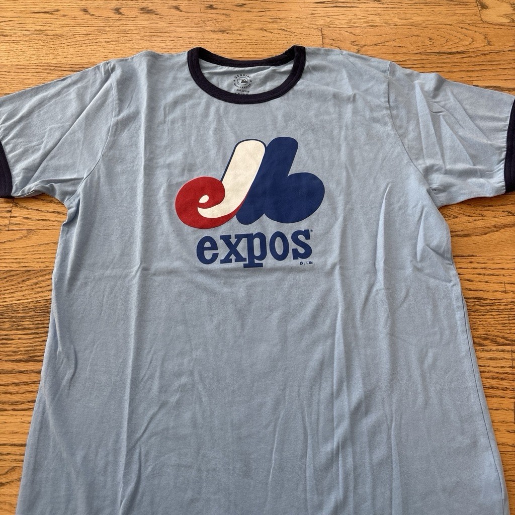 Bulletin Athletic Light Blue NWT Montreal Expos Graphic T-Shirt Sz M