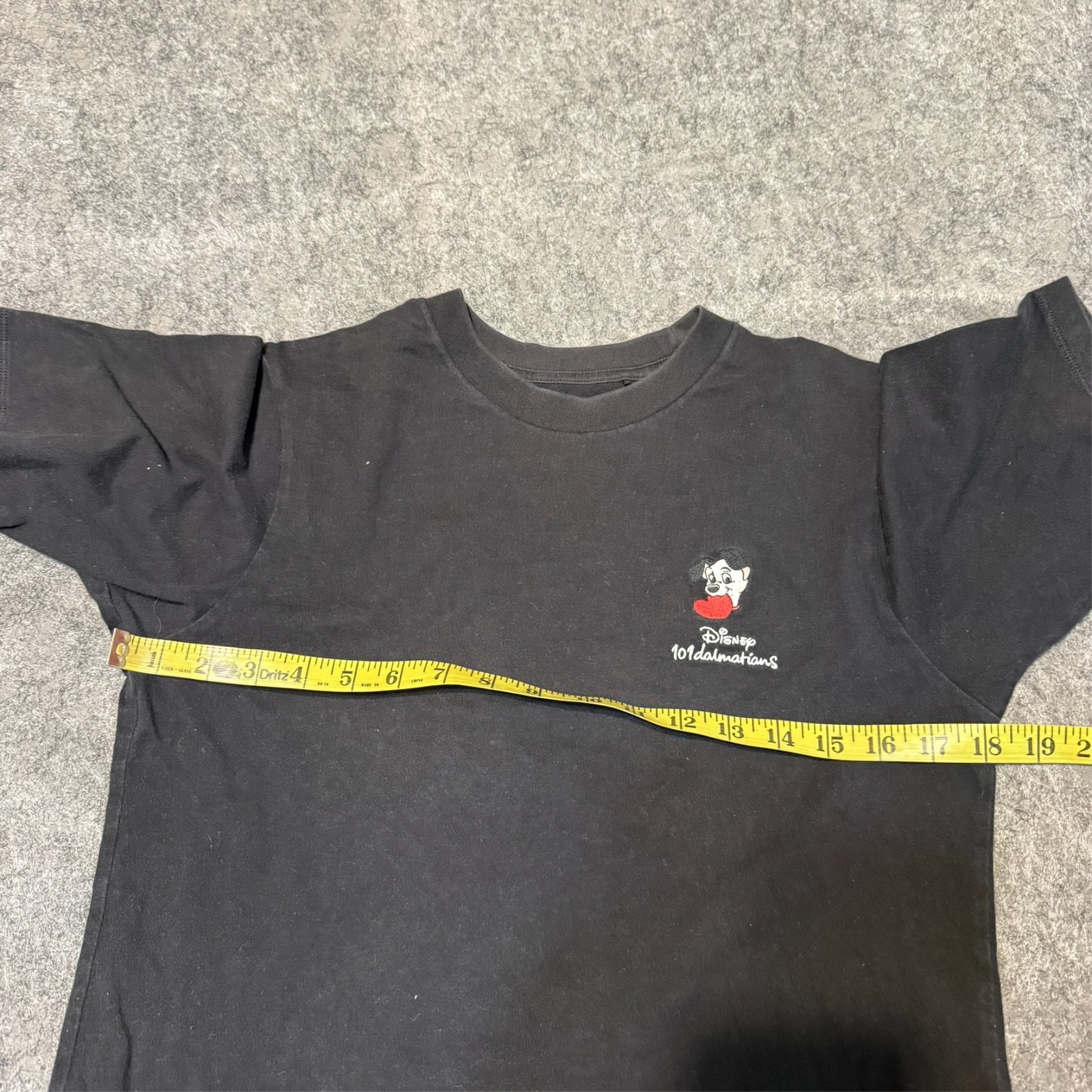 Vintage 80s 90s Disney Mens T-Shirt Size S Black 101 Dalmatians Single Stitch