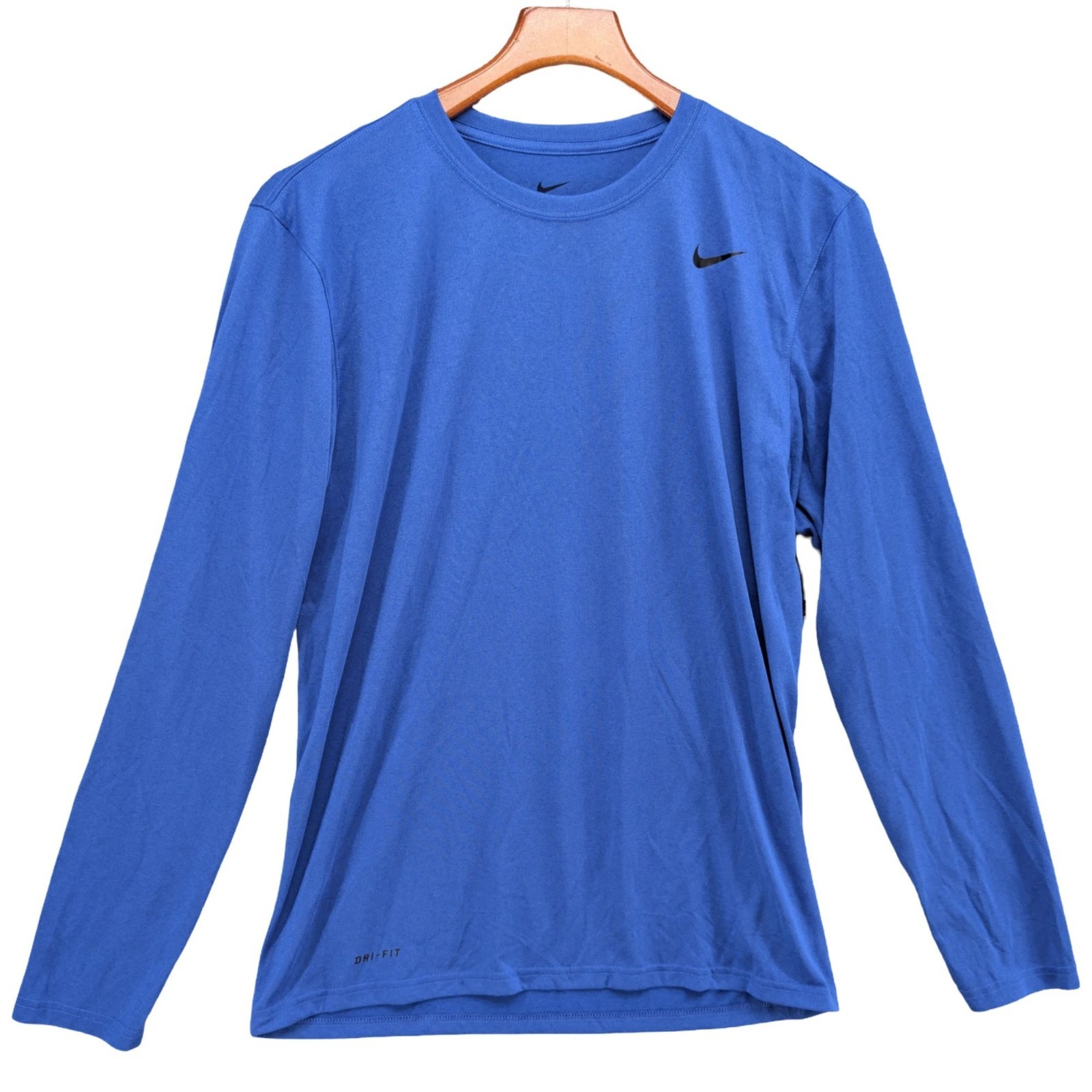 Nike Legend 2.0 T Shirt Mens Blue Long Sleeve Dri Fit Crewneck Pullover Tee Sz M