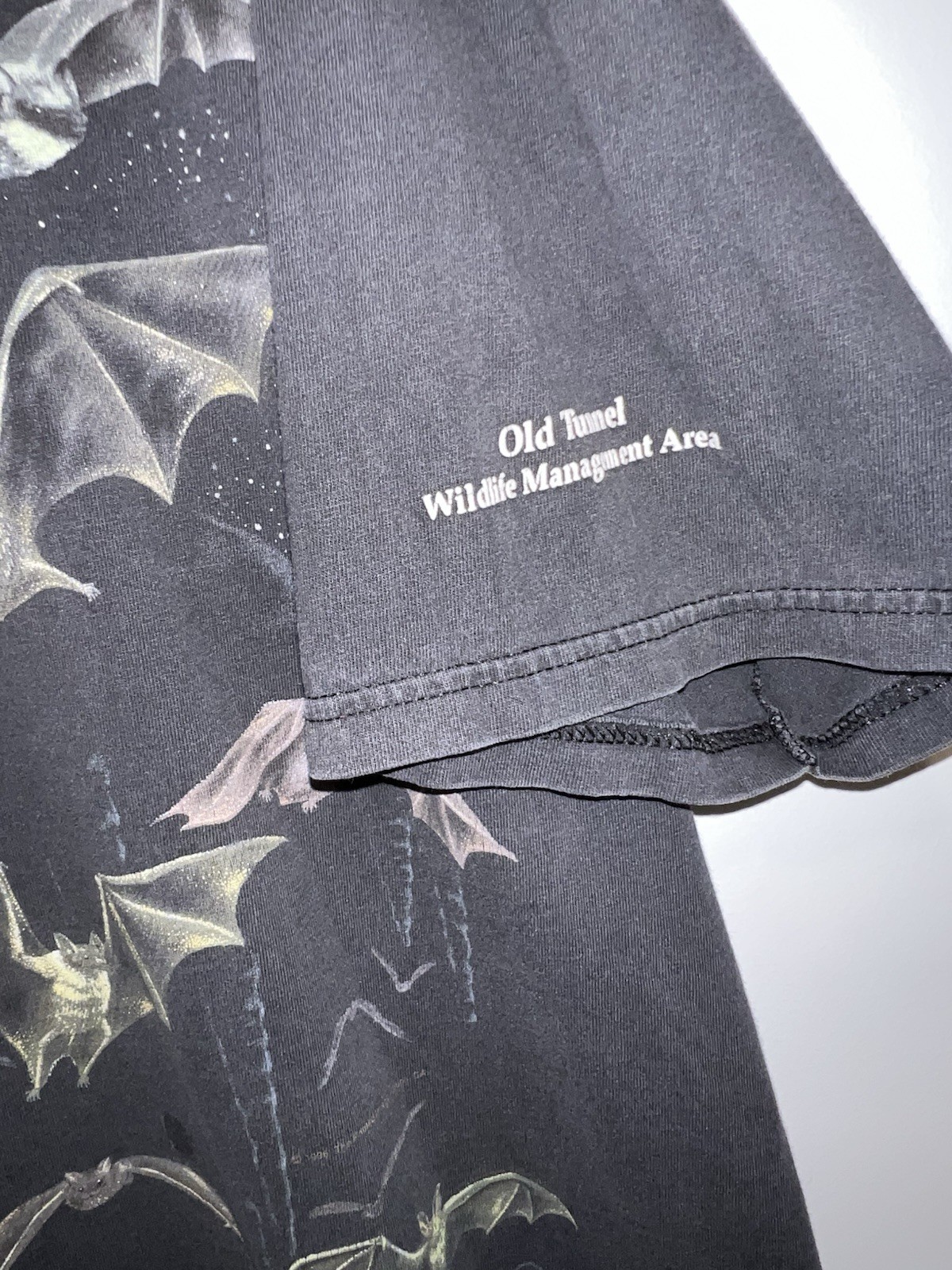 Vintage Old Tunnel Wildlife Bats Tee Shirt Mens 2XL Black Animal RARE