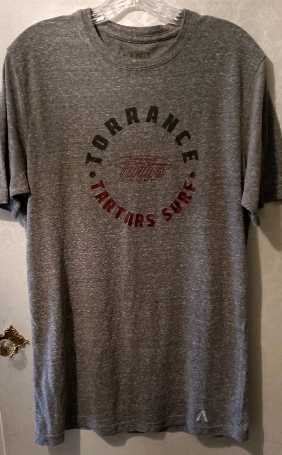 SURF TEAM TARTANS TORRANCE HIGH SCHOOL TSHIRT SURFING CA GRAY M MEDIUM