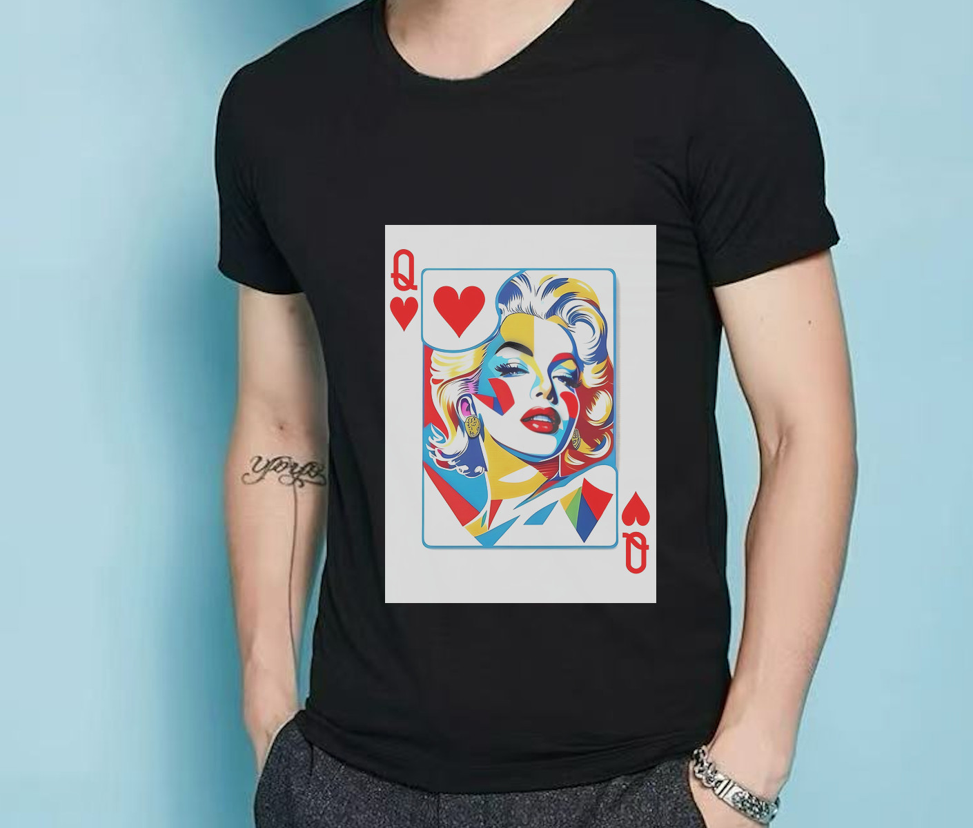 Queen of Hearts Marilyn Monroe T-Shirt – Vibrant Pop Art Unisex Tee