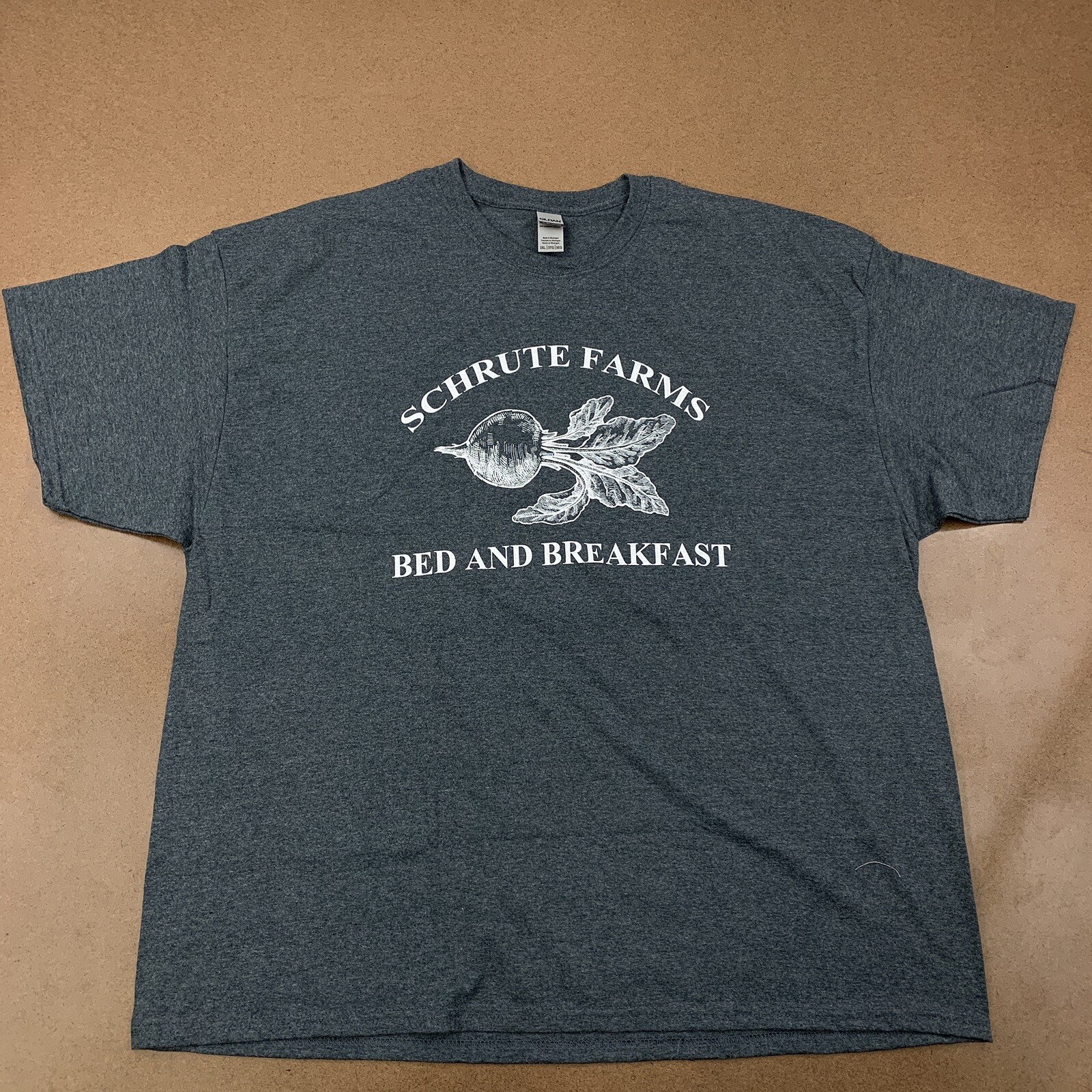 Schrute Farms Men’s Size 3XL Gray The Office Dwight Funny Farming Beets T-Shirt