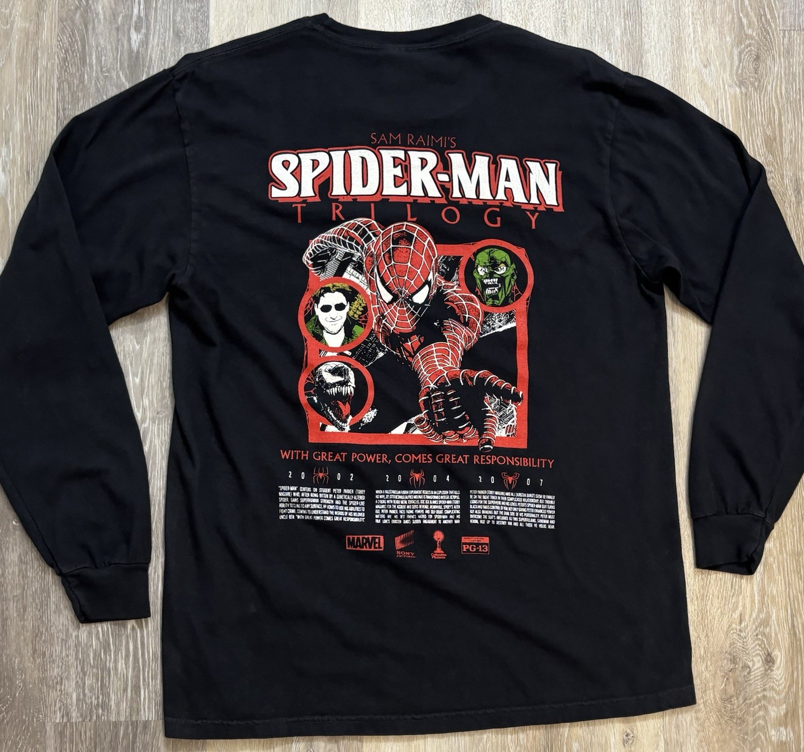 Sam Raimi’s Spider-Man Trilogy Long Sleeve T-Shirt Size Medium Limited Edition