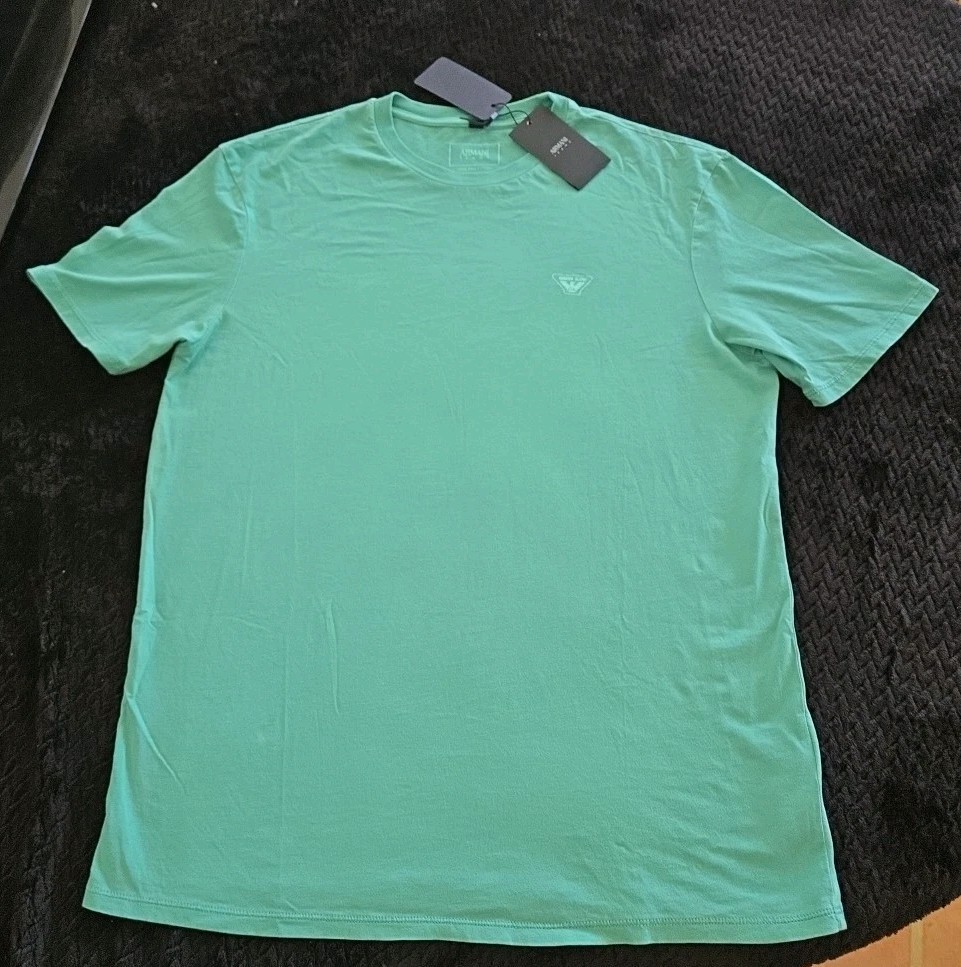 Armani Jeans 100% Pima Cotton Green T-shirt Large Brand New With Tags