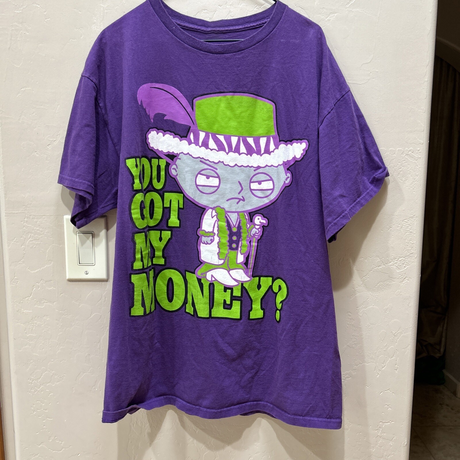 Vintage Family Guy You Got My Money Purple T-shirt Size S to 5XL BA571
