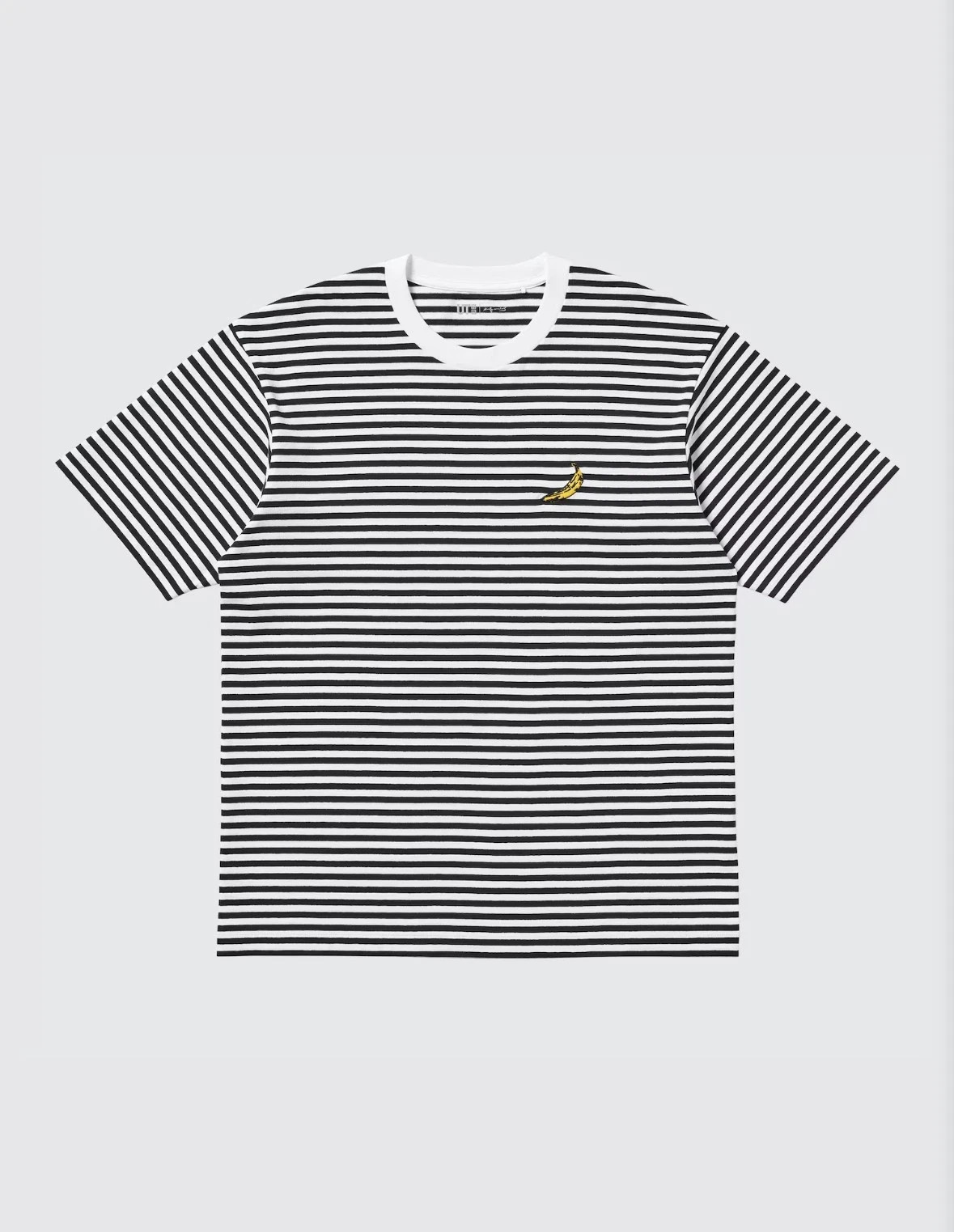 Uniqlo Andy Warhol art T Shirt black stripe white Japan L Japanese US M Medium