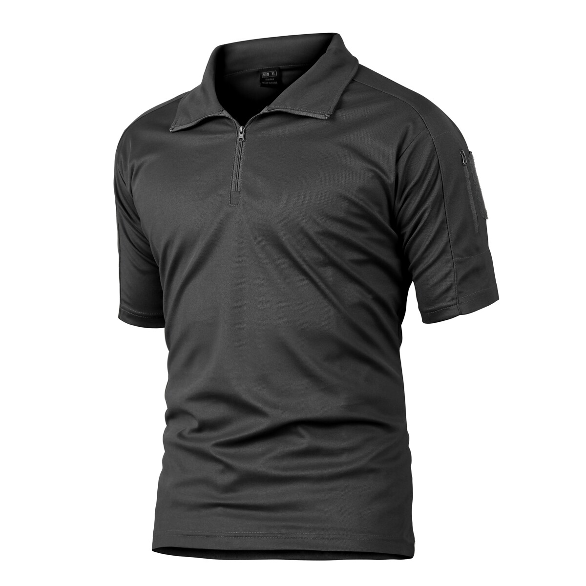 Army Military Men’s Combat T-Shirt Short Sleeve Zipper Casual Shirt Camo Hiking