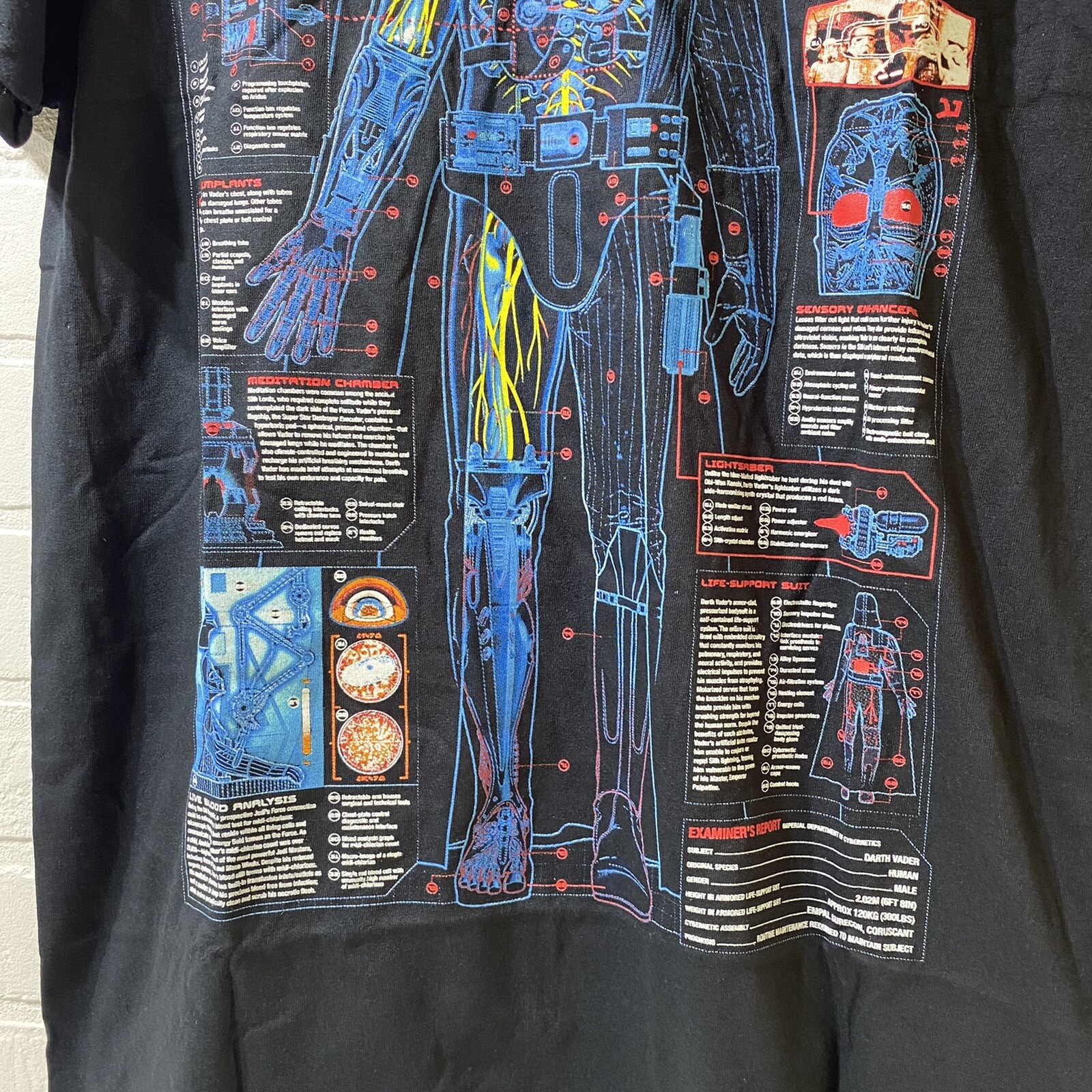NEW – Mad Engine Darth Vader Schematic Blueprint Graphic Tee Tshirt – MED – BLK