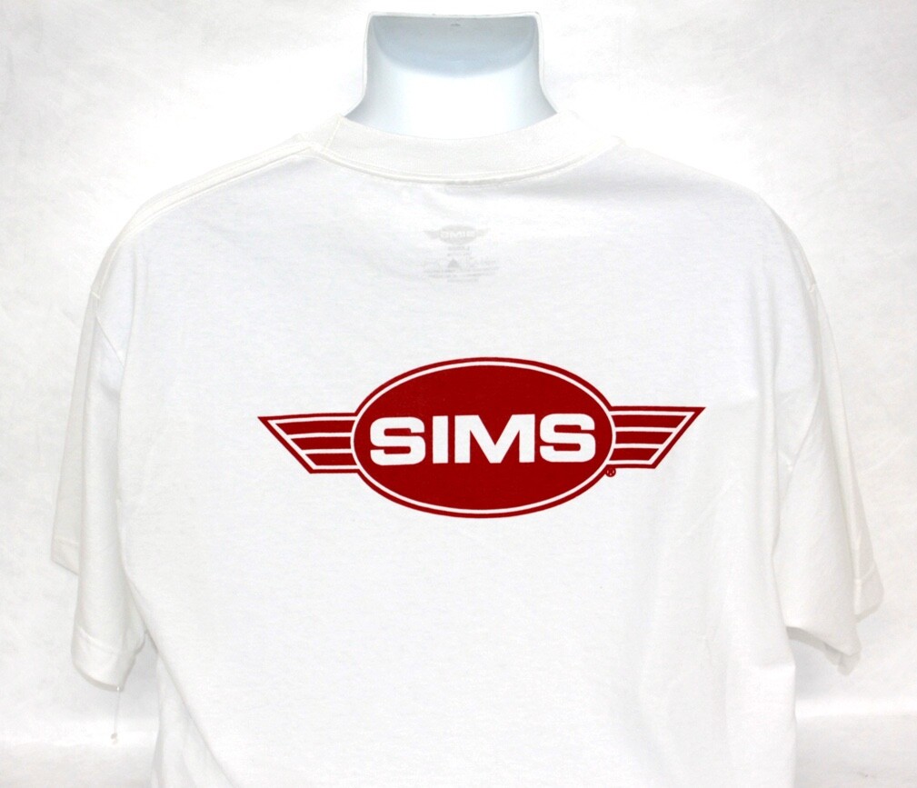 Official License SIMS Skateboard Wings Design T-Shirt Tee Skate Vision- White Sm