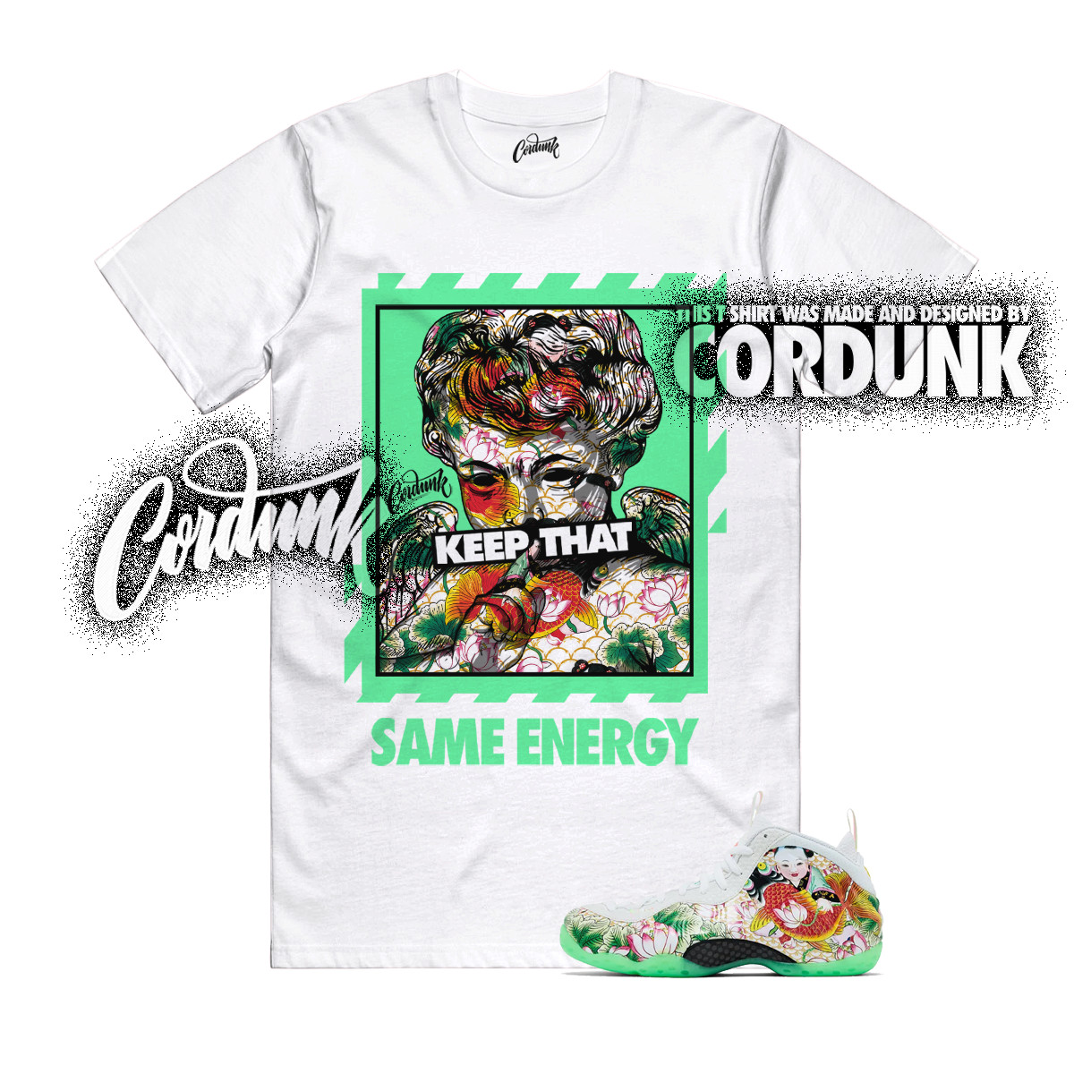 Foamposite Tianjin 2.0 Air One Poison Green Glow T Shirt Match ENERGY