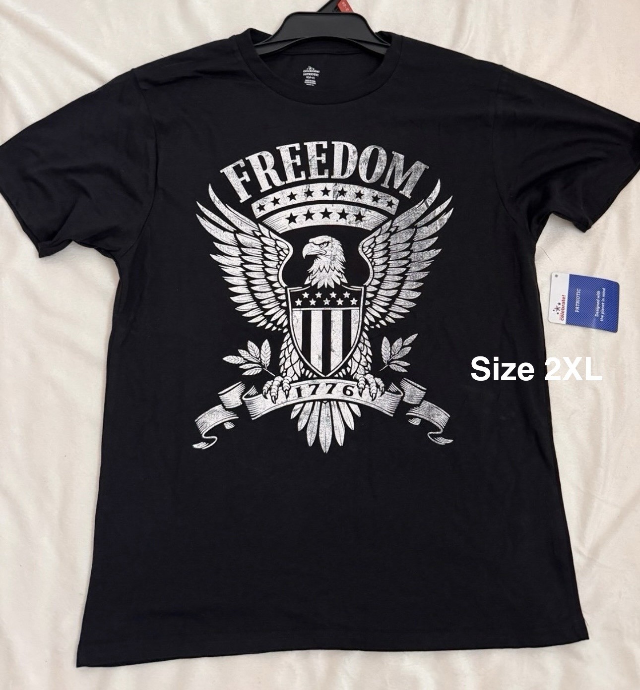 Way to Celebrate Men’s or Unisex 4th of July USA Freedom Eagle Graphic Tee,2XL