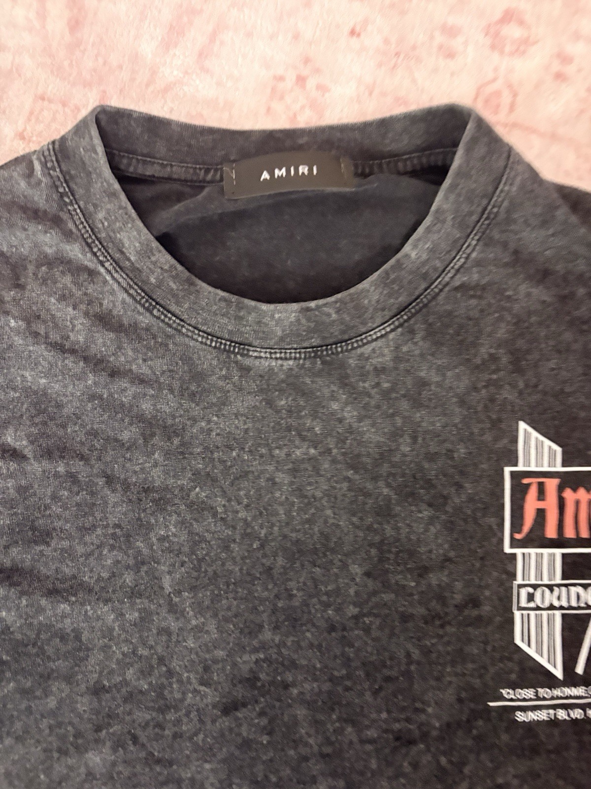 AMIRI Black Logo Graphic Print Crew Neck Short Sleeve Men’s T-Shirt