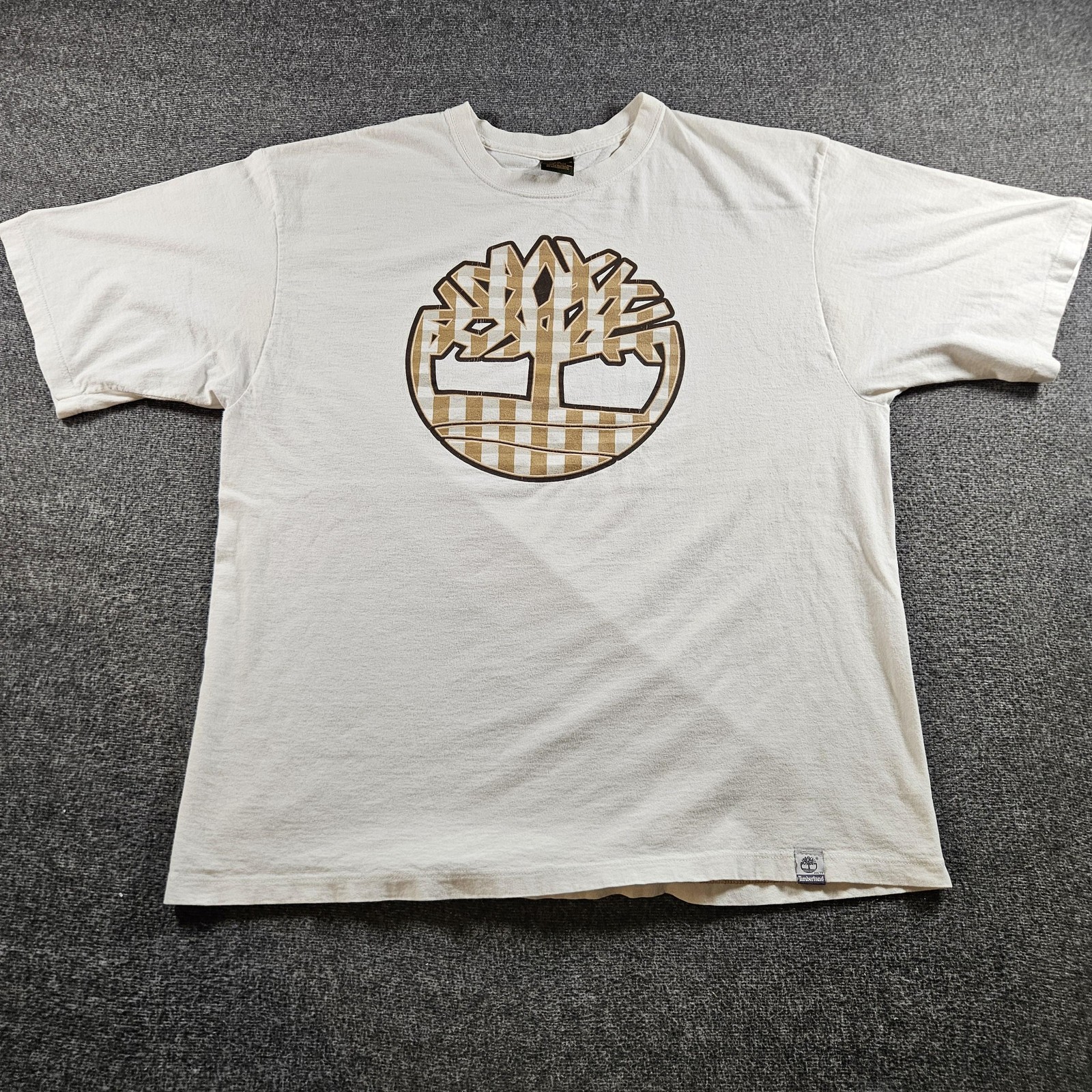 Timberland Shirt Mens Large White Tree Logo Graphic Tee T-Shirt Streetwear