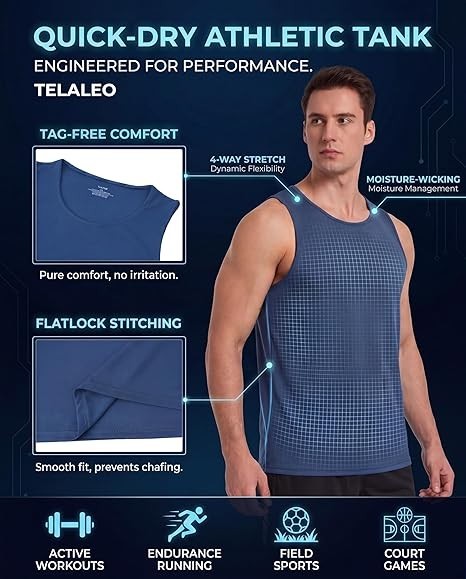 5 PACK Paquete Multiple Camisetas Tirantes Hombre Sin Mangas Comodas y con Estil