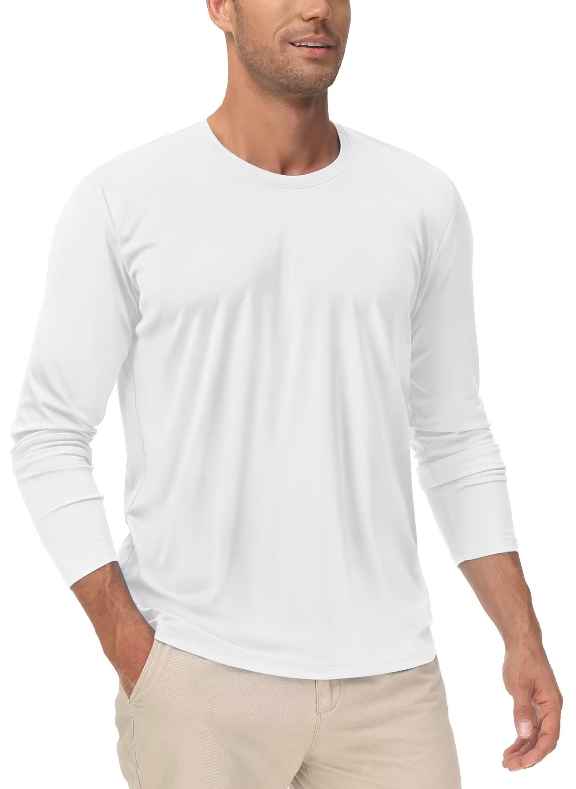 UPF50+ Men’s Long Sleeve Sun Shirts UV Block Fishing T-Shirts Quick Dry Sport T