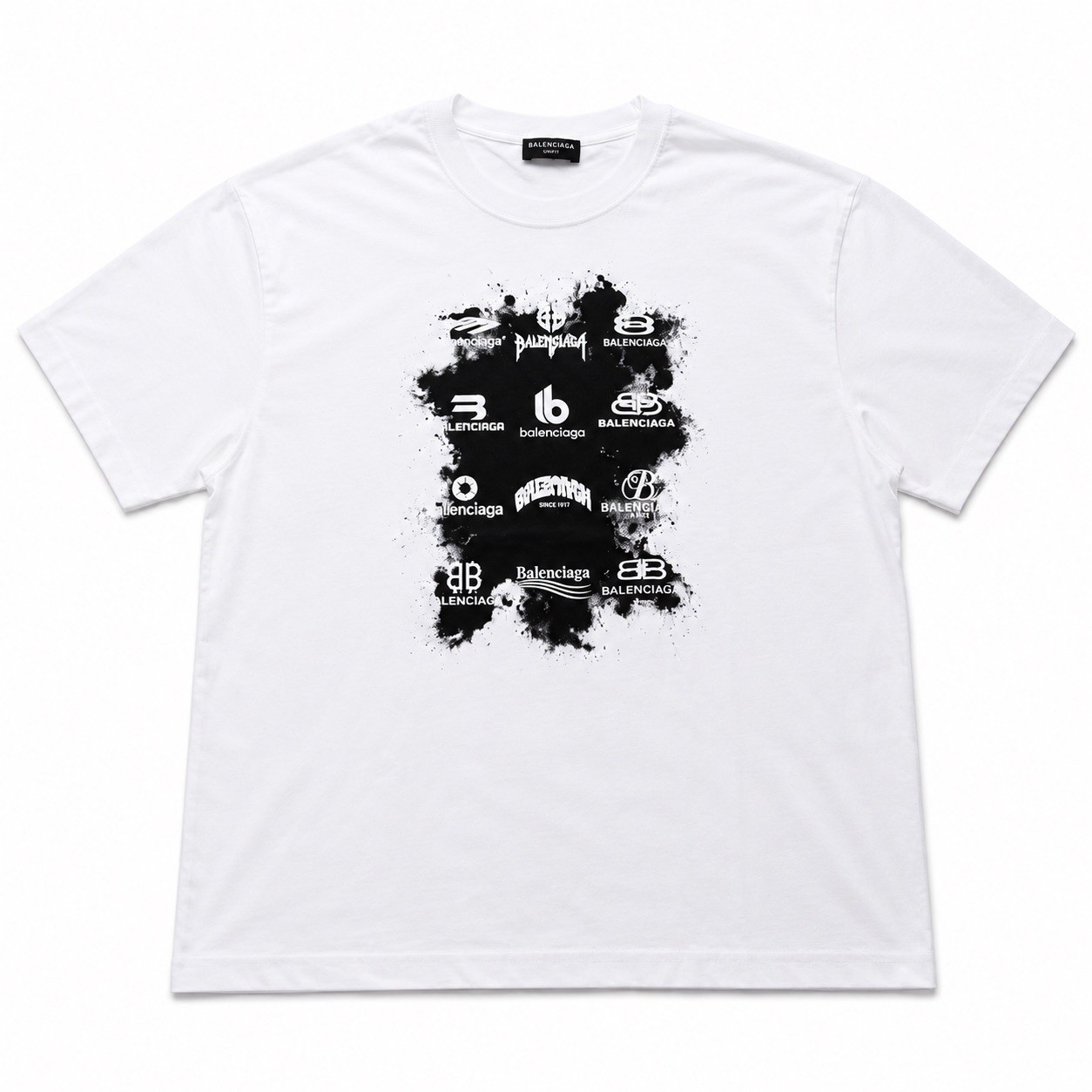 Balenciaga White Logo Graphic T-Shirt Men’s Oversized Streetwear Tee Large