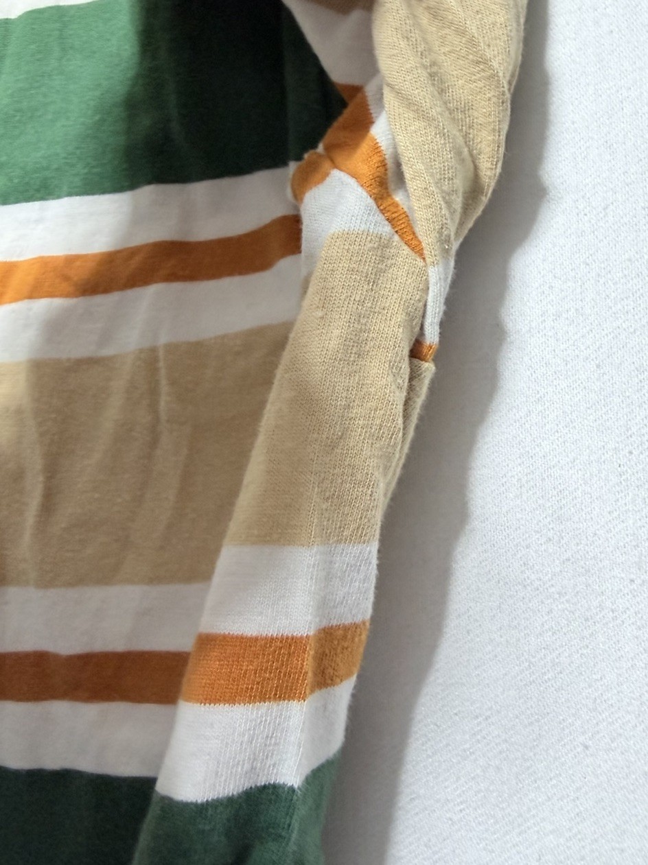 Guess Los Angeles Striped T Shirt Mens Size M Made in India VTG Green Orange Y2K