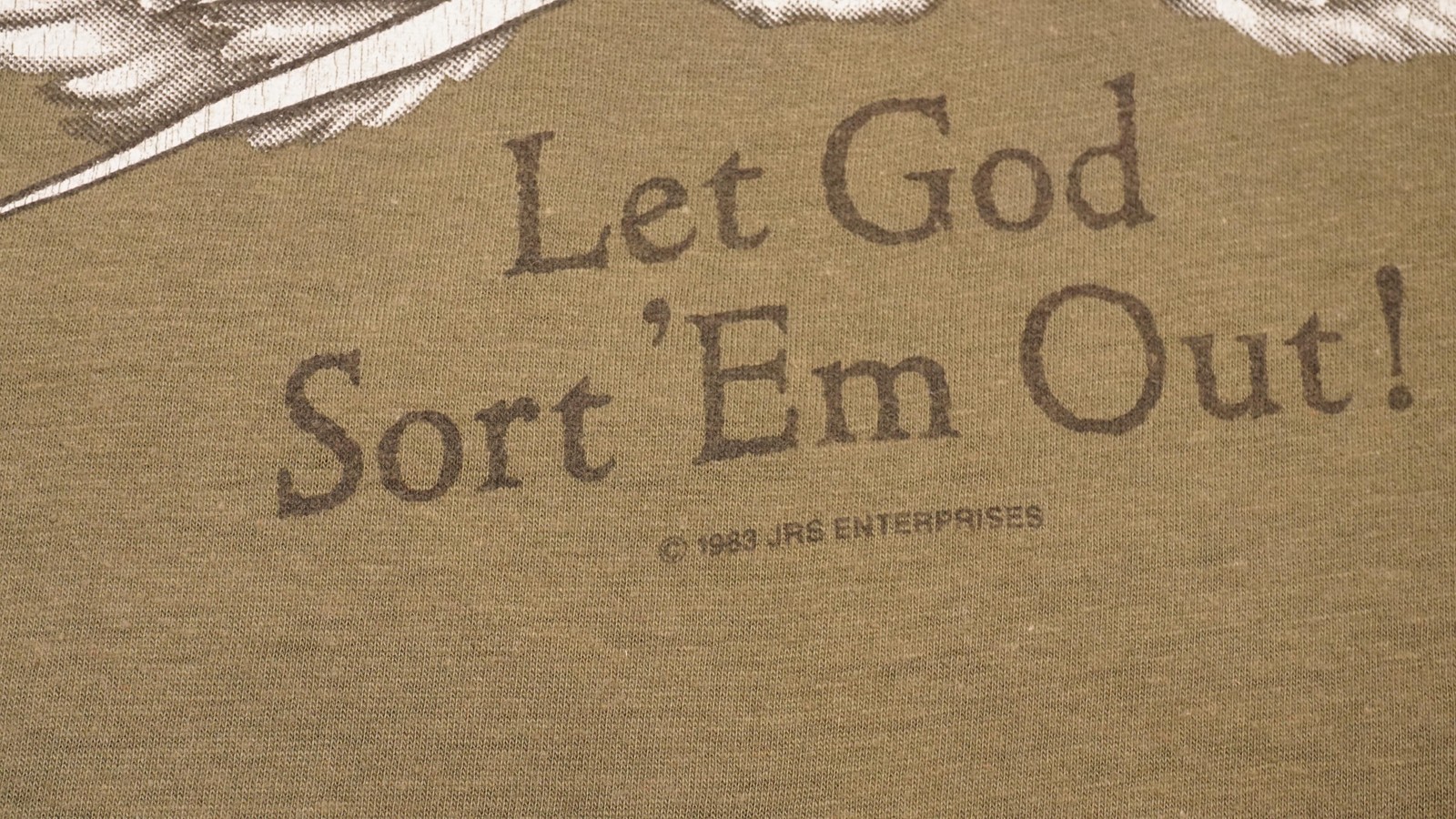 Vintage Kill ‘Em All Shirt Mens Large Green Let God Sort ‘Em Out Skull Tee 1983